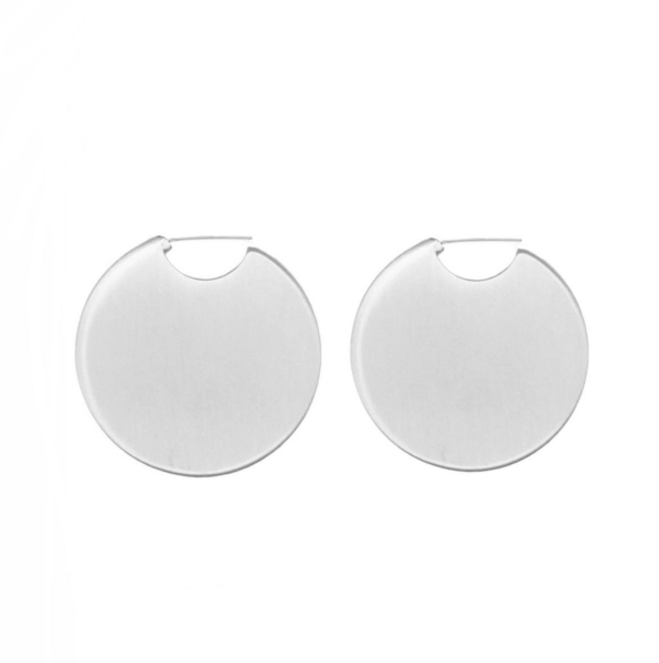 گوشواره نقره دایره تخت