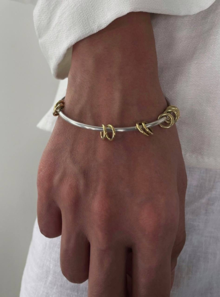 النگو نقره و حلقه طلایی