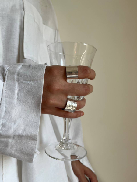 انگشتر نقره پهن ساده