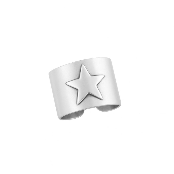 انگشتر نقره پهن ستاره