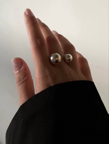 انگشتر نقره گوی