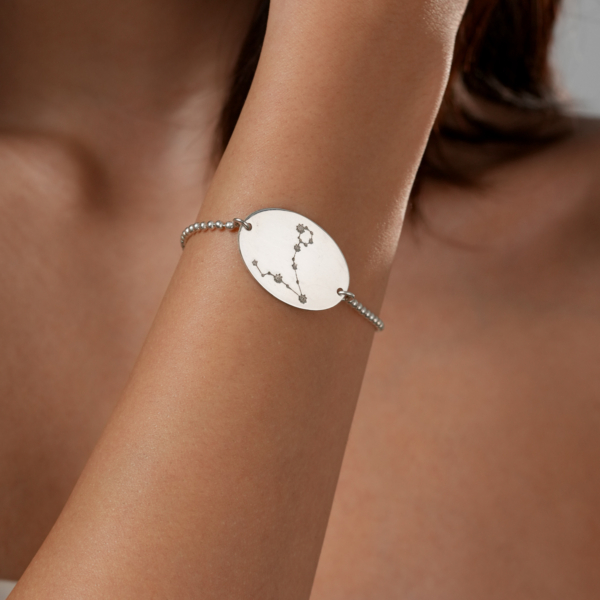 دستبند نقره با پلاک ماه اسفند