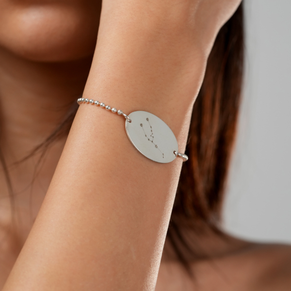 دستبند نقره پلاک ماه اردیبهشت