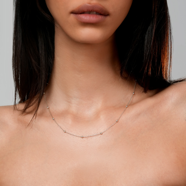 گردنبند نقره زنانه گوی و زنجیر