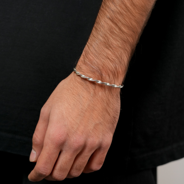 بنگل نقره مردانه اسپیرال