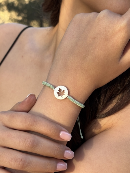 دستبند نقره برگ