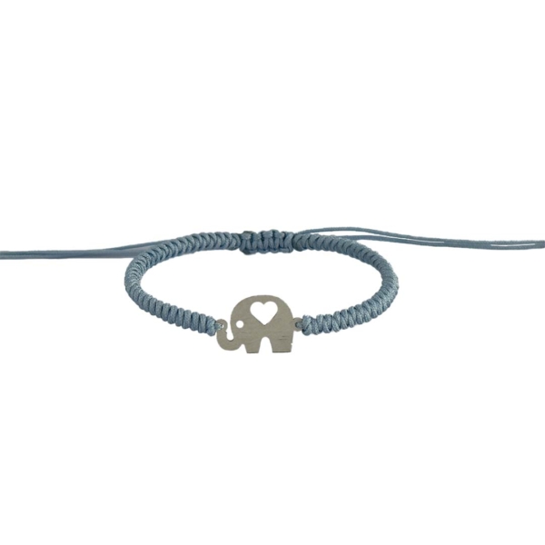 دستبند نقره فیل با قلب