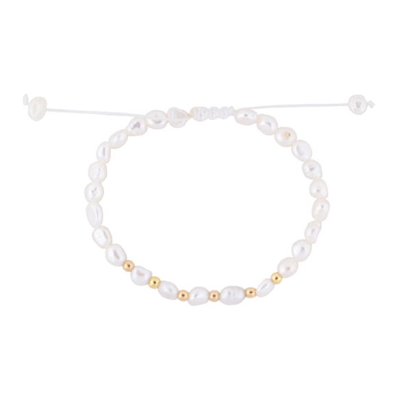 دستبند مروارید و گوی طلا