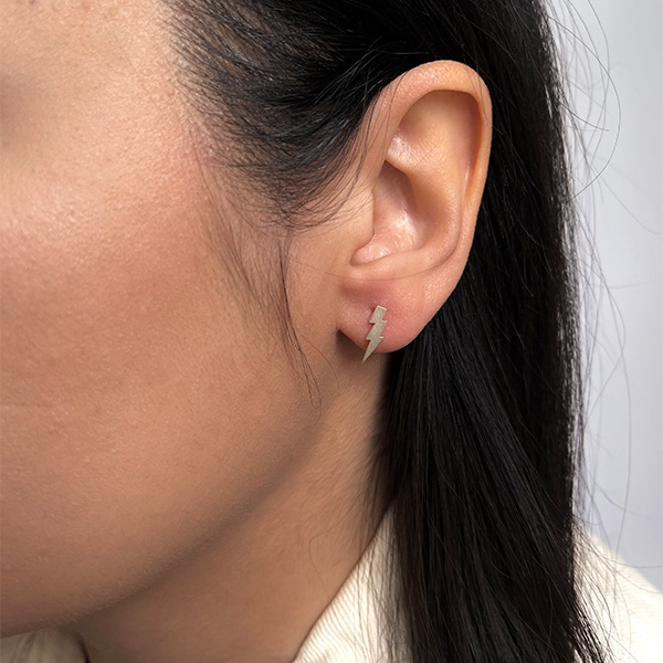 گوشواره نقره میخی رعد