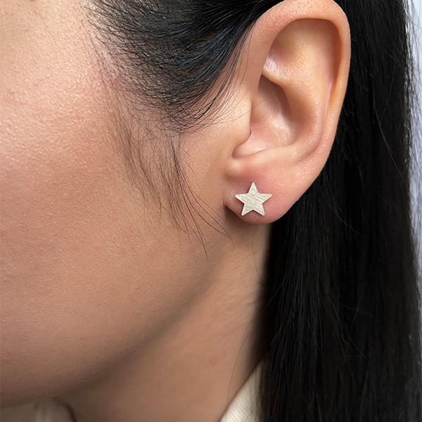 گوشواره نقره میخی ستاره