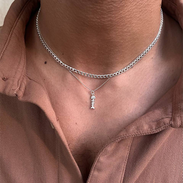 گردنبند نقره ماهی