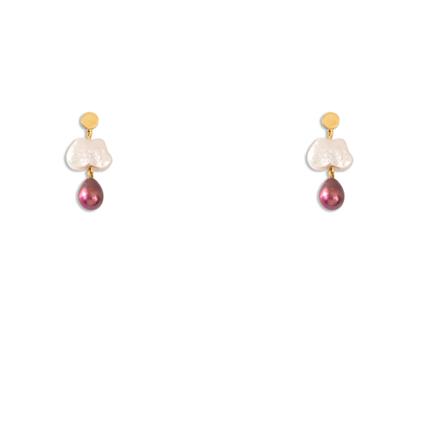 گوشواره طلا مروارید باروک