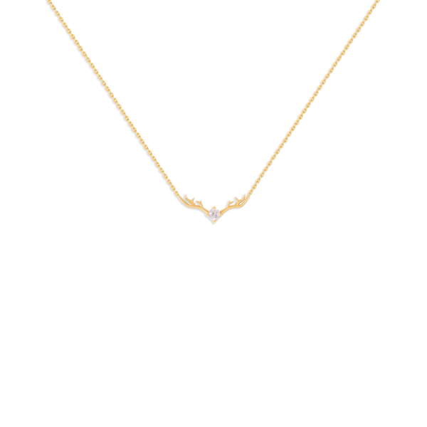 گردنبند طلا گوزن تک نگین