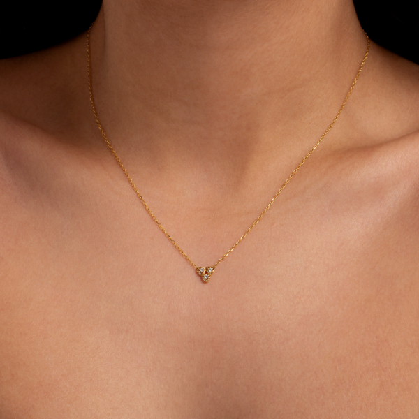 گردنبند طلا سه قلب و لونا