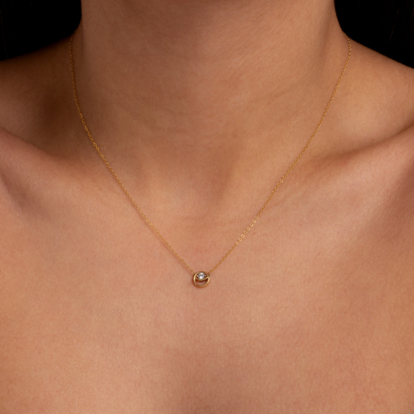 گردنبند طلا چشم تک نگین