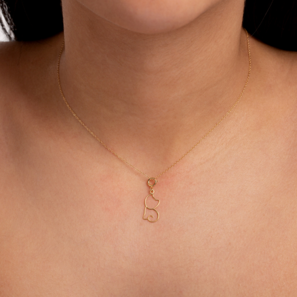 آویز طلا گربه توخالی