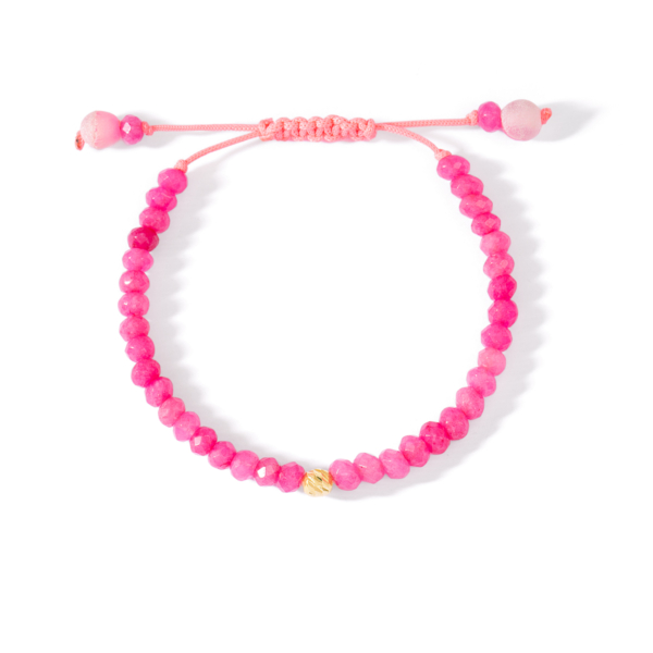 دستبند طلا گوی تراش سرخابی