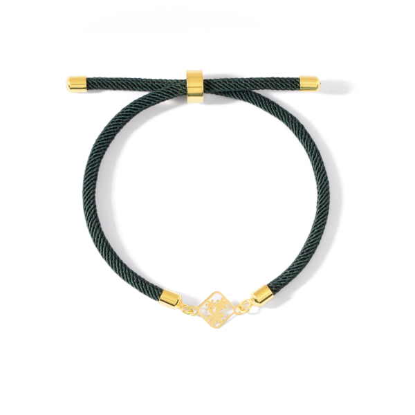 دستبند طلا سه گل یشمی