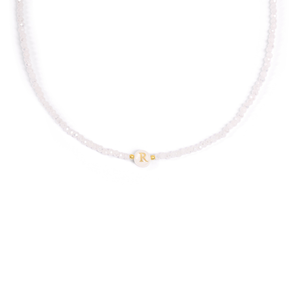 گردنبند طلا صدفی حرف R