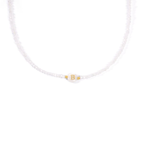 گردنبند طلا صدفی حرف B