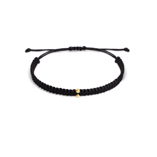 دستبند طلا دو گوی مشکی