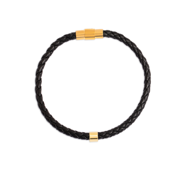 دستبند مردانه طلا تک رینگ مشکی