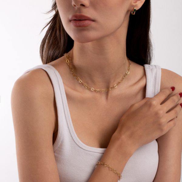 دستبند طلا قلب