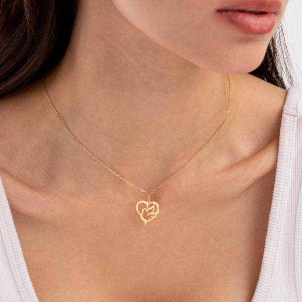 آویز طلا قلب پرنده