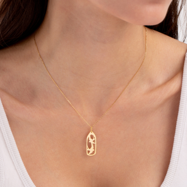 آویز طلا دو پرستو