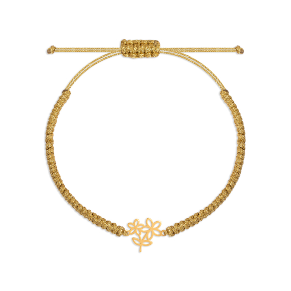 دستبند طلا دو گل