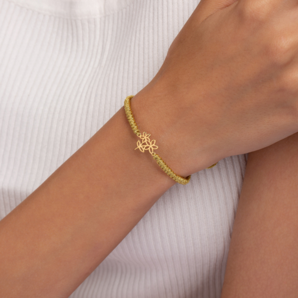 دستبند طلا دو گل