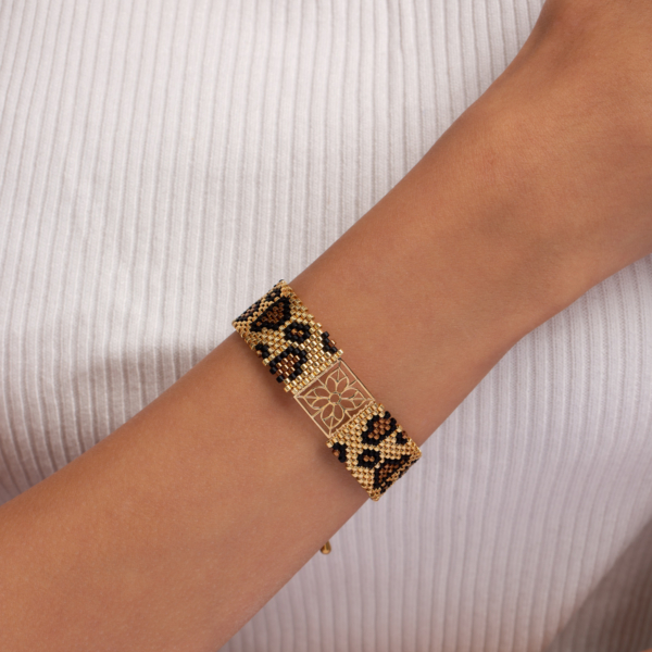 دستبند طلا میوکی پلنگی