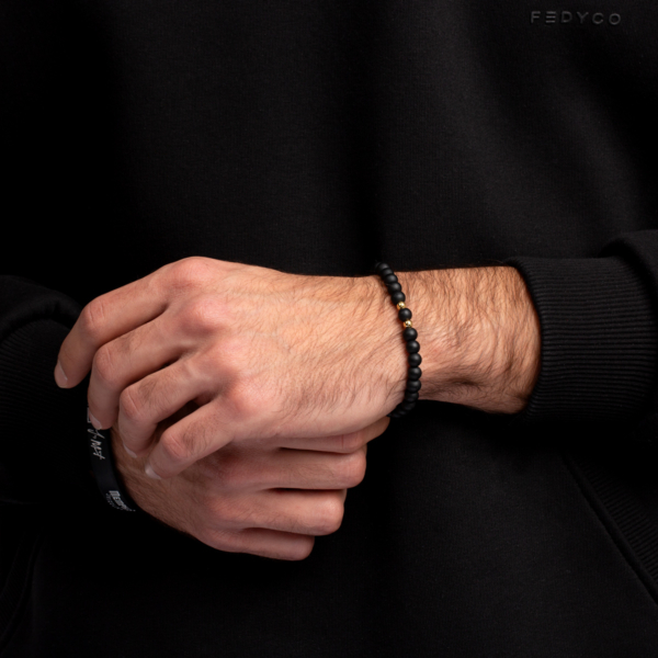 دستبند طلا گوی و مهره مردانه