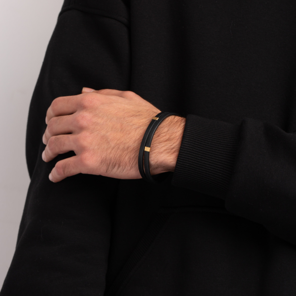 دستبند طلا مردانه دو رج