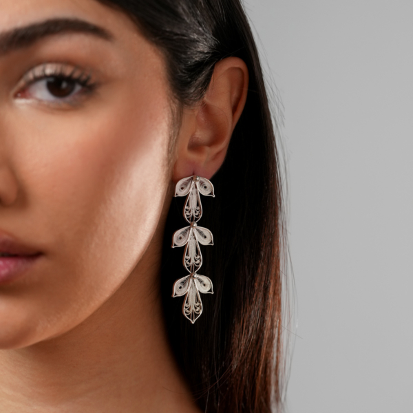 گوشواره نقره تک لنگه قطره بارون