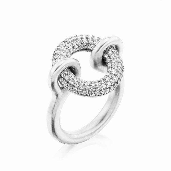 انگشتر نقره دایره نگین دار