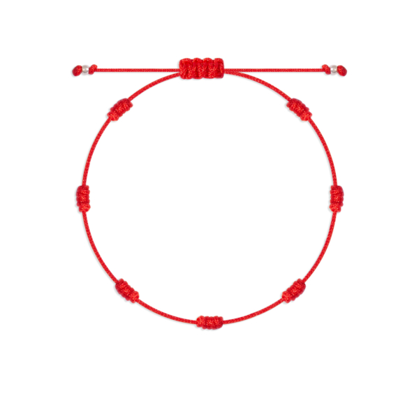 دستبند نقره 7 گره آرزو با گوی نقره