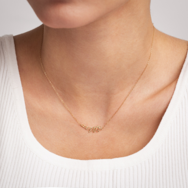 گردنبند طلا شاخه 7 برگ