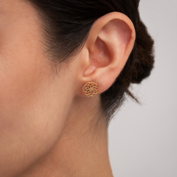 گوشواره طلا گل دایره ای