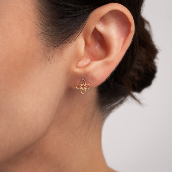 گوشواره طلا گل چهار پر