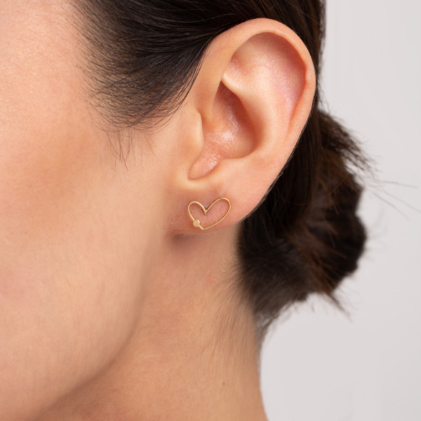 گوشواره طلا قلب نقطه