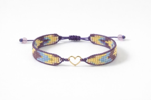 دستبند طلا قلب مینیمال و میوکی