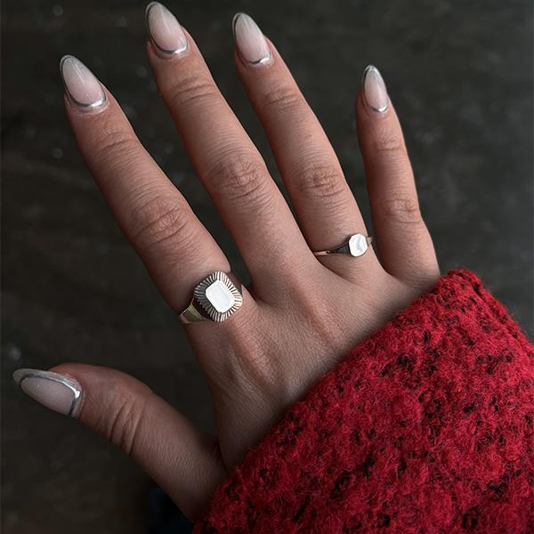 انگشتر نقره مربع کوچک