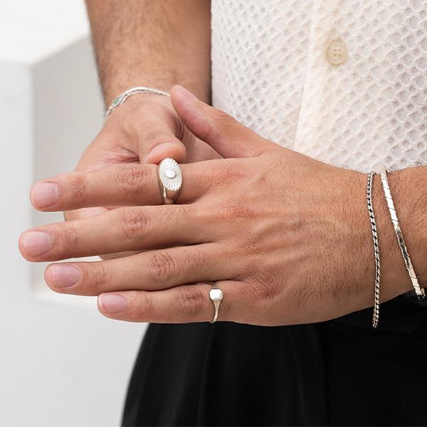 انگشتر نقره مربع کوچک