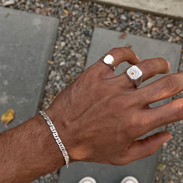 انگشتر نقره مستطیل 2