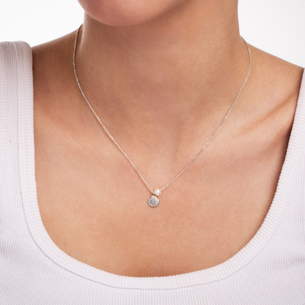 گردنبند نقره صدف و مروارید