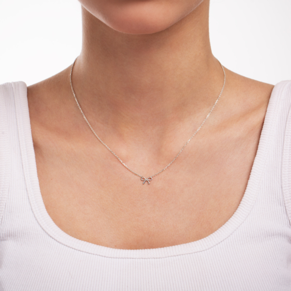 گردنبند نقره پاپیون گره