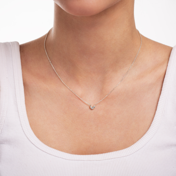 گردنبند نقره قلب پفی ریز