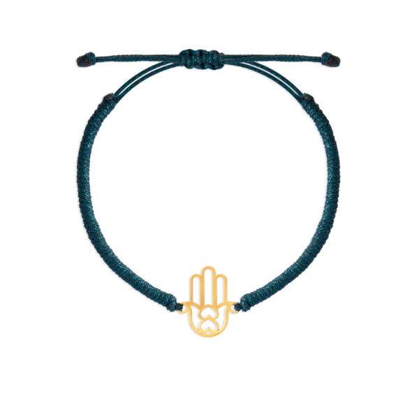 دستبند طلا بافت سرمه ای لاکی هند 2 قلب