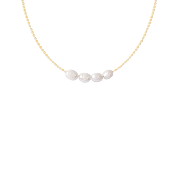 گردنبند طلا 4 مروارید سفید